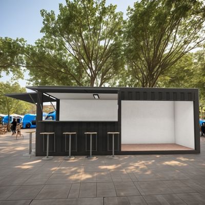 20FT Mini Pop-up Shop Container for Fast-Food Restaurant Convenience Store Kiosk and House Galvanized Steel Bending 180g