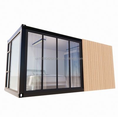 Wooden Sturdy Steel Sun House 20ft Flat Container House with Wall 50/75/100mm Wave Sandwich Panel