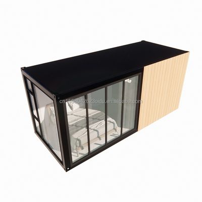 Wooden Sturdy Steel Sun House 20ft Flat Container House with Wall 50/75/100mm Wave Sandwich Panel