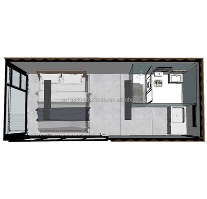 Wooden Sturdy Steel Sun House 20ft Flat Container House with Wall 50/75/100mm Wave Sandwich Panel