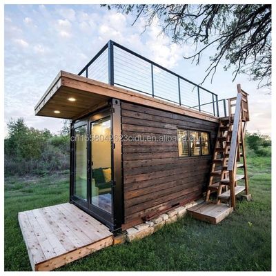 50/75/100mm Wave Sandwich Panel Tiny Wooden Prefab House Container Living Two Story Container Buildings Cabins Wooden Villa