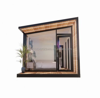 20 Feet Prefabricated Container House with Steel Frame Aluminum Alloy Windows Wooden Glass House and Galvanized Steel Bending