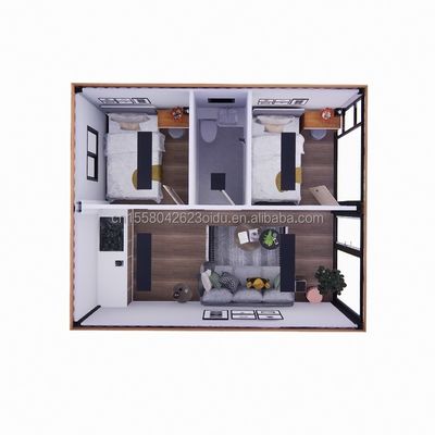 Prefabricated Wooden Glass Sunlight House Container House with Customized Color and Wall 50/75/100mm Wave Sandwich Panel