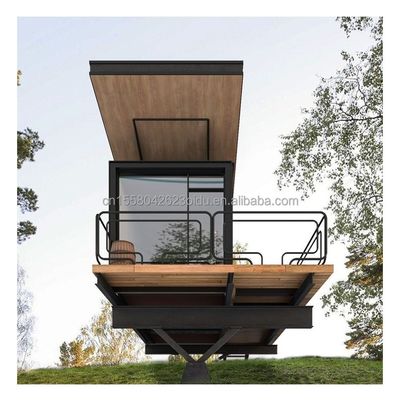 Galvanized Steel Square Tubes Prefabricated Modular Cabin Wooden Garden Sunlight Room Complete Equipment