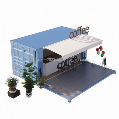 50/75/100mm Wave Sandwich Panel Wall Luxury 20ft Foldable Container House for Coffee Shop/Container Cafe/Container Bar