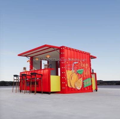 Modern Design Customized Color Foldable Movable Container Flat Pack for Coffee Shop Restaurant House Modular Kitchen