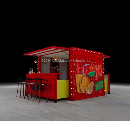 Modern Design Customized Color Foldable Movable Container Flat Pack for Coffee Shop Restaurant House Modular Kitchen
