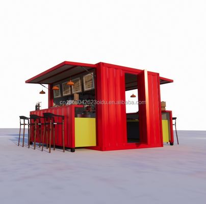 Modern Design Customized Color Foldable Movable Container Flat Pack for Coffee Shop Restaurant House Modular Kitchen