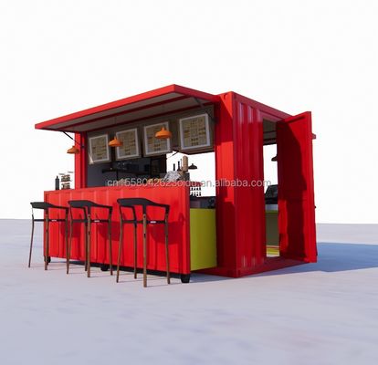 Modern Design Customized Color Foldable Movable Container Flat Pack for Coffee Shop Restaurant House Modular Kitchen