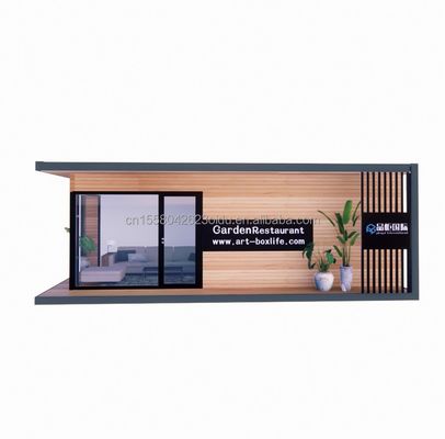Container House Prefabricated Casas Wooden Glass Sunroom House with Galvanized Steel Square Tubes