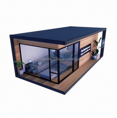 Container House Prefabricated Casas Wooden Glass Sunroom House with Galvanized Steel Square Tubes