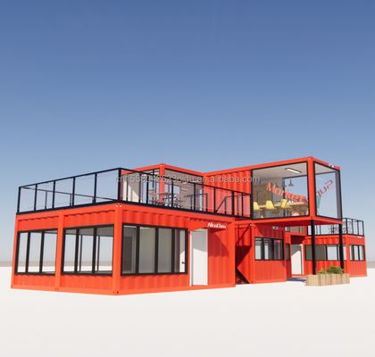 Prefab Modular 3 Bedroom House Galvanized Steel Square Tubes 20ft or 40ft Ready-Made Tiny Cabin Kit Set