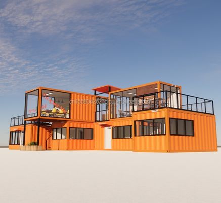 Prefab Modular 3 Bedroom House Galvanized Steel Square Tubes 20ft or 40ft Ready-Made Tiny Cabin Kit Set