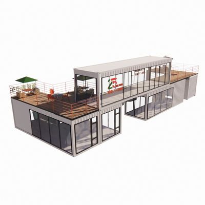 40ft Mobile Bar Restaurant Container Hotel Steel Container Storage Prefab Building with Galvanized Steel Frame and Bending