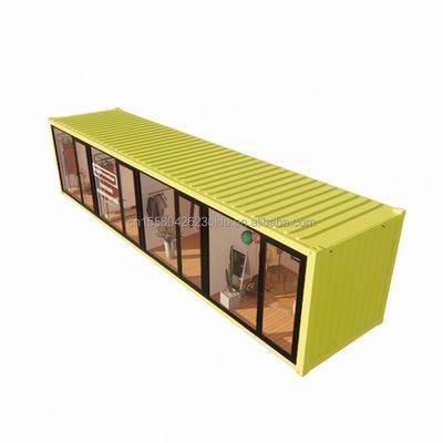 Steel Frame Galvanized Steel Bending 180g Chinese Design Style EU 40ft Prefabricated Houses for Modern Clothes Store Shop