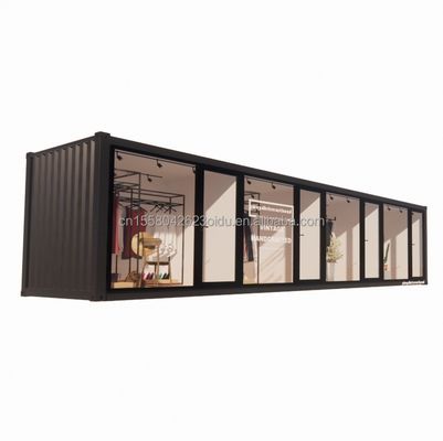 Steel Frame Galvanized Steel Bending 180g Chinese Design Style EU 40ft Prefabricated Houses for Modern Clothes Store Shop