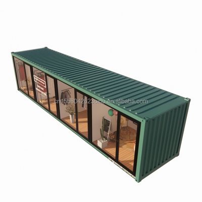 Steel Frame Galvanized Steel Bending 180g Chinese Design Style EU 40ft Prefabricated Houses for Modern Clothes Store Shop