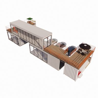 40ft Mobile Bar Restaurant Container Hotel Steel Container Storage Prefab Building with Galvanized Steel Frame and Bending