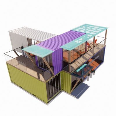 Easy Assembly and Disassembly 20ft/40ft Modular Prefab Storage Shipping Container Homes Bar with Aluminum Alloy Windows