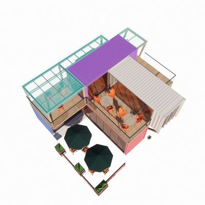 Easy Assembly and Disassembly 20ft/40ft Modular Prefab Storage Shipping Container Homes Bar with Aluminum Alloy Windows