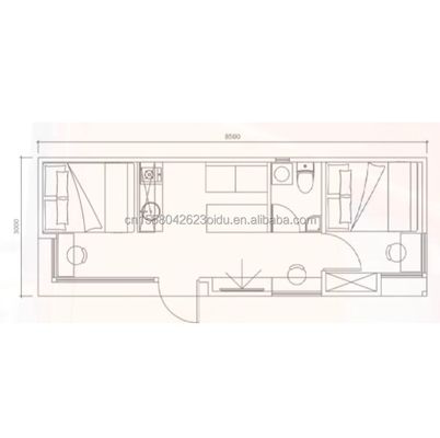 EU CE Certified Prefabricated Luxury Bedroom Container Home Sandwich Panel Studio Hotel House Customized Color