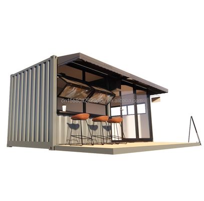 Shop 20ft Prefabricated Container Bar with 50/75/100mm Wave Sandwich Panel Walls Portable and Easy to Set Up
