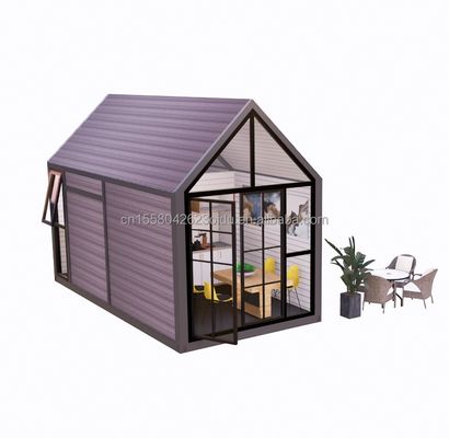 Triangular log house 20ft Folding Shipping wood house with 100mm Wave Sandwich Panel Walls and Aluminum Alloy Windows