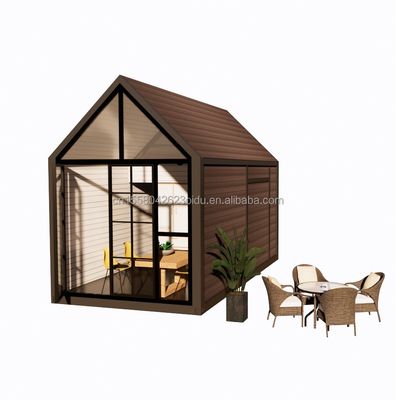 Triangular log house 20ft Folding Shipping wood house with 100mm Wave Sandwich Panel Walls and Aluminum Alloy Windows