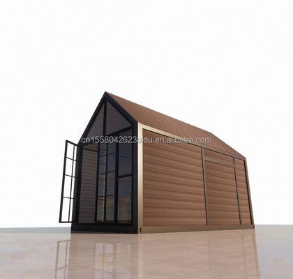 Triangular log house 20ft Folding Shipping wood house with 100mm Wave Sandwich Panel Walls and Aluminum Alloy Windows