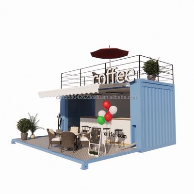 Mini 20 Foot Pop-Up Store with Modern Design and Sturdy Galvanized Steel Square Tubes Two Story Container Bar Stall