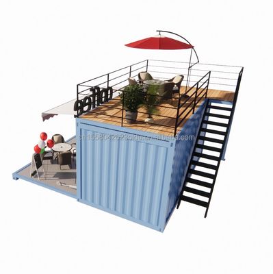 Mini 20 Foot Pop-Up Store with Modern Design and Sturdy Galvanized Steel Square Tubes Two Story Container Bar Stall