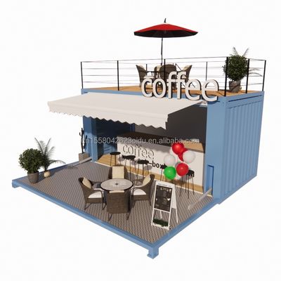 Mini 20 Foot Pop-Up Store with Modern Design and Sturdy Galvanized Steel Square Tubes Two Story Container Bar Stall