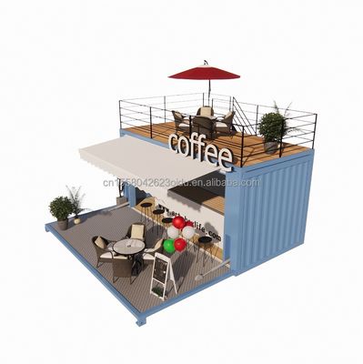 Mini 20 Foot Pop-Up Store with Modern Design and Sturdy Galvanized Steel Square Tubes Two Story Container Bar Stall