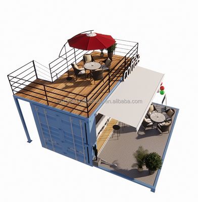 Mini 20 Foot Pop-Up Store with Modern Design and Sturdy Galvanized Steel Square Tubes Two Story Container Bar Stall