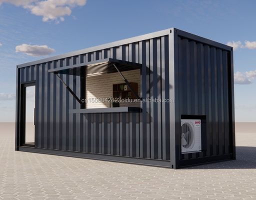 20ft Prefab Shipping Container Pop Up Coffee Shop Restaurant Mobile Container Bar with Modern Bathroom Design and Style