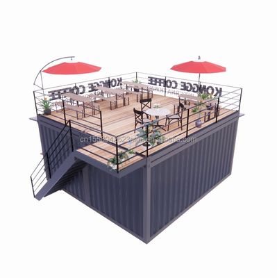 Prefabricated Pop up Container Restaurant Shop Street Food Kiosk with Galvanized Steel Square Tubes Design