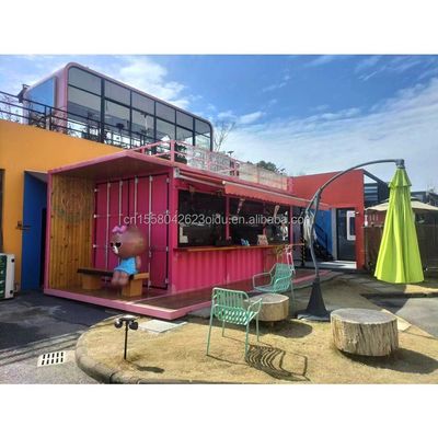20ft Flat Mobile Container Shop Store Coffee Retail Stall featuring 50mm Wave Sandwich Panel Wall for in Hotel