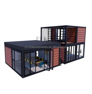 Galvanized Steel Square Tubes 40ft 20ft Deluxe Bedroom Large Glass Studio Movable House for Living in Customized Design