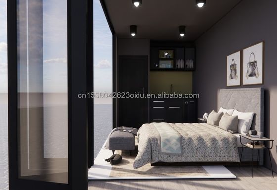 Easy Installation 20ft Prefab Shipping Container Home Houses with Bathroom and Wall 50/75/100mm Wave Sandwich Panel