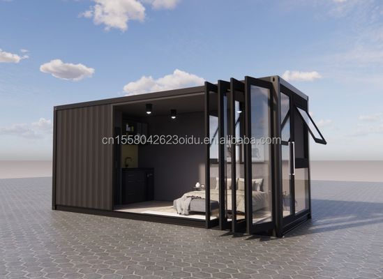 Easy Installation 20ft Prefab Shipping Container Home Houses with Bathroom and Wall 50/75/100mm Wave Sandwich Panel