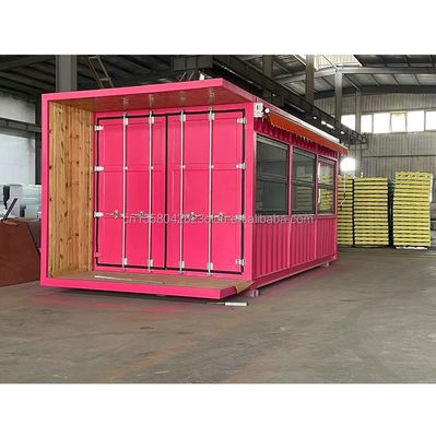 20ft Flat Mobile Container Shop Store Coffee Retail Stall featuring 50mm Wave Sandwich Panel Wall for in Hotel