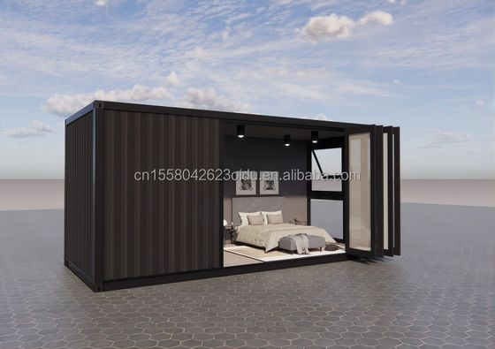 Easy Installation 20ft Prefab Shipping Container Home Houses with Bathroom and Wall 50/75/100mm Wave Sandwich Panel
