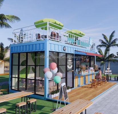 Hotel Modern Design 20ft or 40ft Prefabricated Container Coffee Shop and Bar for Hotel