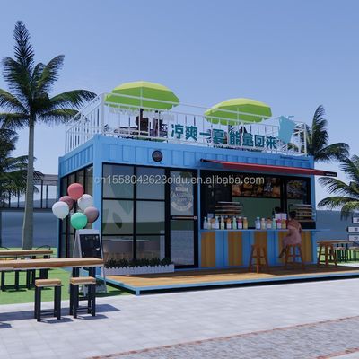 Hotel Modern Design 20ft or 40ft Prefabricated Container Coffee Shop and Bar for Hotel