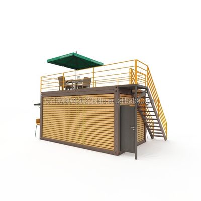 20 Foot Container Coffee Bar Portable Prefabricated Store with Container Design and 50/75/100mm Wave Sandwich Panel Walls