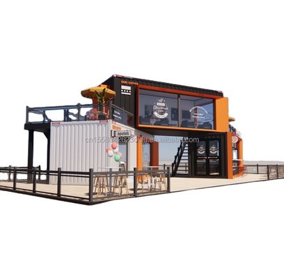 Modified Shipping Container Shop House Container Coffee Shop with Galvanized Steel Square Tubes