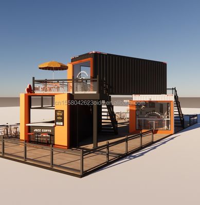 Modified Shipping Container Shop House Container Coffee Shop with Galvanized Steel Square Tubes