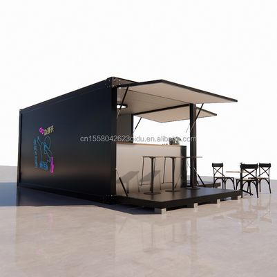 Container House Restaurant Shop Street Food Kiosk 20ft Mini Pop Up Shop Container with Aluminum Alloy Windows