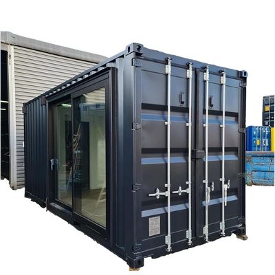 One Bedroom Hotel Black Shipping Container House Steel Door Luxury 20ft Prefabricated Wooden Houses with Kitchen and Bathroom