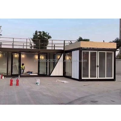 Customized Color Eco-Friendly Living Solution Prefab Steel Houses Combined with 20ft or 40ft Options and Container Houses